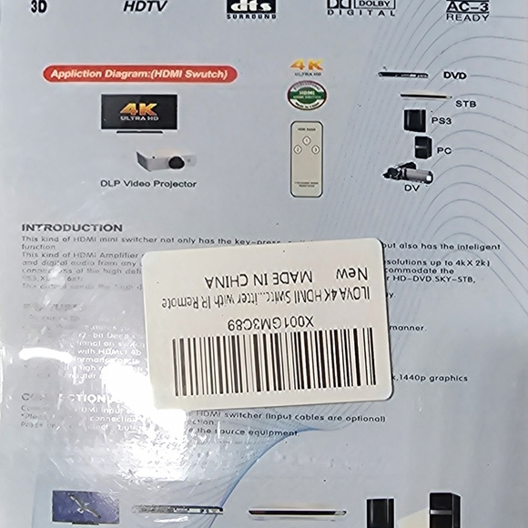 ILOVA 4K HDMI Switch 5 Port Video Switcher Supports 3D Full 1080P Ultra HD HDMI - Picture 4 of 9